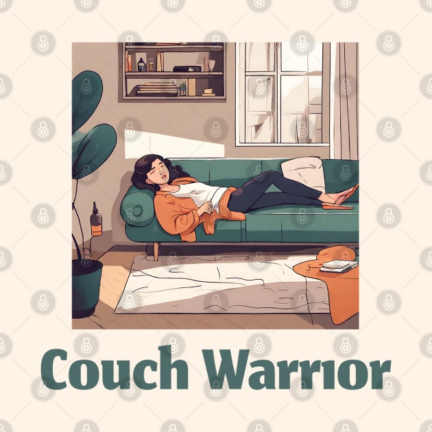 Couch Warrior, Funny Gift, Mothers Day, Gift for Wife by Peacock-Design