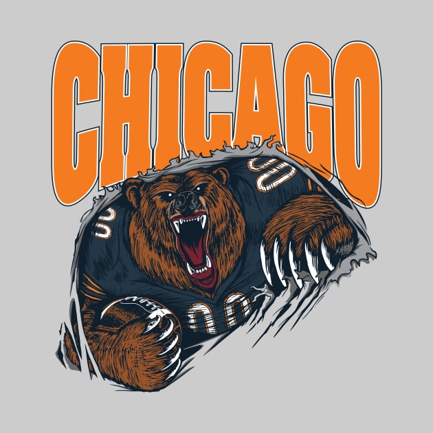 Chicago Windy City Football Bear Down by stayfrostybro