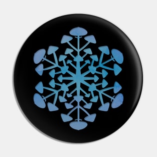 Blue Mushroom Snowflake Pin