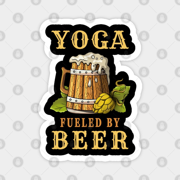 Yoga Fueled by Beer Design Quote Magnet by jeric020290