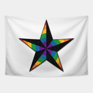 LGBTQ Rainbow Pride Flag Colored Nautical Star Tapestry