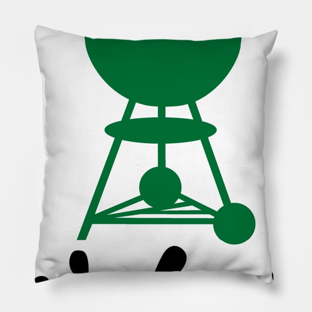 Grill Giants Weber Classic Vintage Green Kettle Pillow by Grill Giants