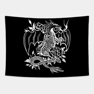 Dragon & Flowers Gothic Romantic Medieval Tapestry