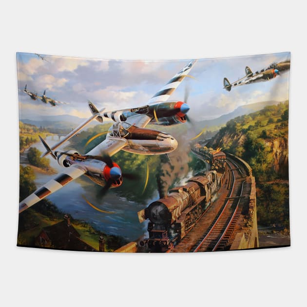 P38 Lightning Tapestry by Aircraft.Lover