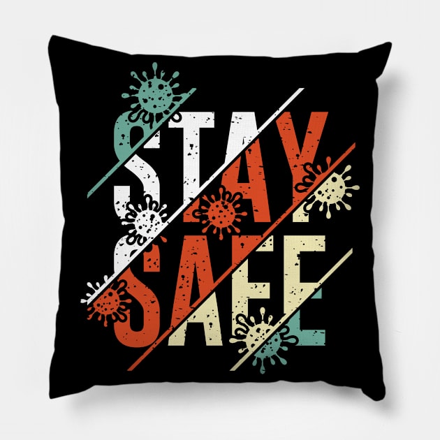 Stay Safe Social Distancing Anti Virus Pillow by Foxxy Merch