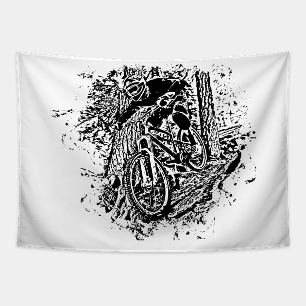 Downhill Rush (black) Tapestry by Birding_by_Design