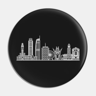 Los Angeles Skyline in white with details Pin