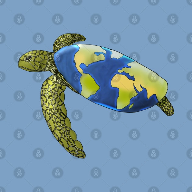 Save the Turtles / Save the Planet / Turtles Holding the Earth by Lunar Scrolls Design