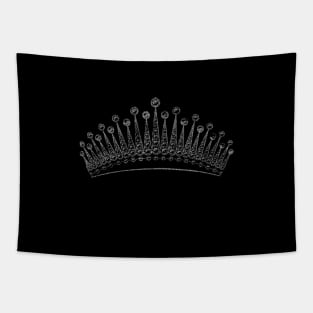 Silver Glitter Crown Tapestry