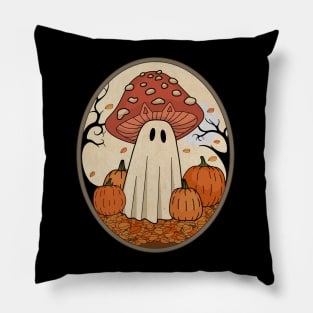 Vintage Halloween Ghost Cat Mushroom Cottagecore Ghost Pillow