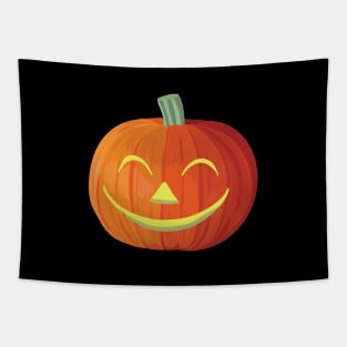 Spooky Smiling Halloween Pumpkin Tapestry
