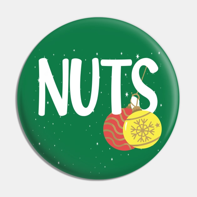 Chest Nuts Couple Christmas funny gift Pin by DODG99