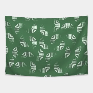 Half Circles From Green and Dusty Blue Abstract Collection Tapestry