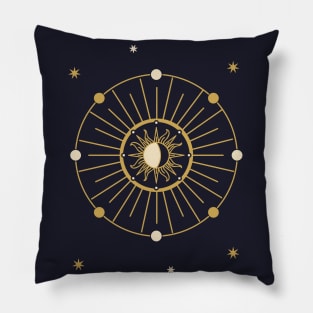 Golden Moon and Sun Astrology 2 Pillow