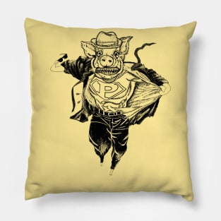 Super Pig! Hog, Piggy, Super Hero! Parody Fun art! Pillow