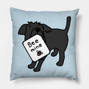 Cute Dog says Bee Mine on Valentines Day Pillow