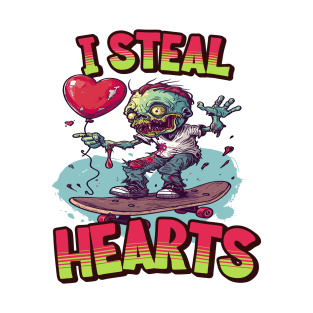 I Steal Hearts: Zombie Skateboarder Tee T-Shirt