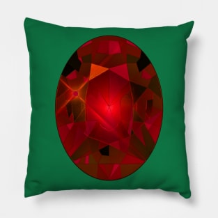 Red and Pink Oval Shape Gemstone Pillow