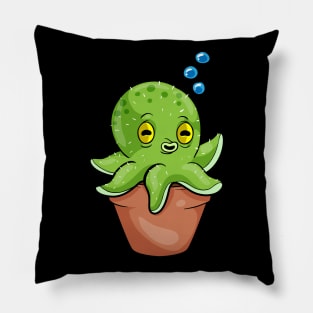 Octopus as Cactus in Pot Pillow