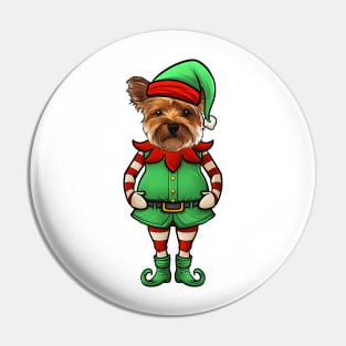 Yorkshire Terrier Christmas Elf Pin