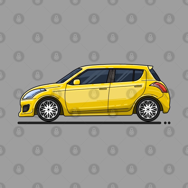 Yellow Hatchback Car by garistipis