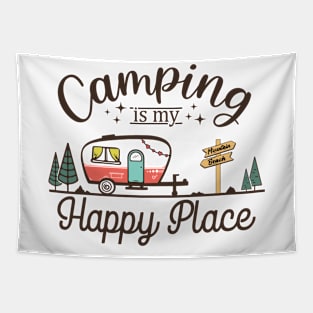 Camping is my happy place Explore the Wild Camping Adventure Novelty Gift Tapestry