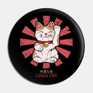 Lucky Cat Retro Japanese Pin