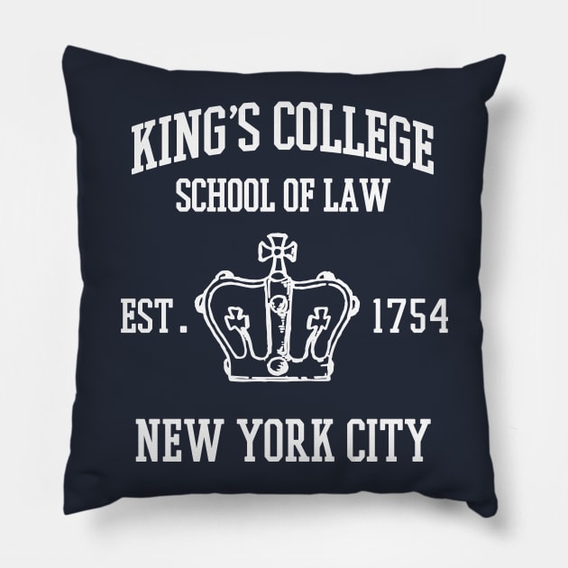 HAMILTON BROADWAY MUSICAL King's College School of Law Est. 1754 Greatest City in the World Pillow by YellowDogTees