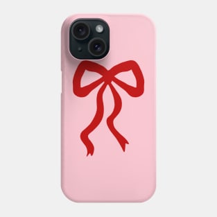 Simple Classic Red Christmas Holiday Preppy Bow Phone Case