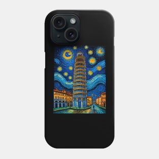 Pisa Tower in Starry Night Phone Case