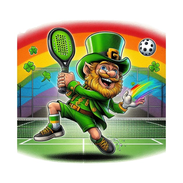 Leprechaun Playing Pickleball St Patrick's Day by Battlefoxx Living Earth