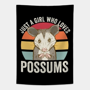 Just A Girl Who Loves Possums Cute Opossum Tapestry