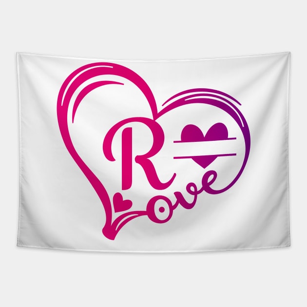 letter r monogram in the shape of love Tapestry by Candy Store