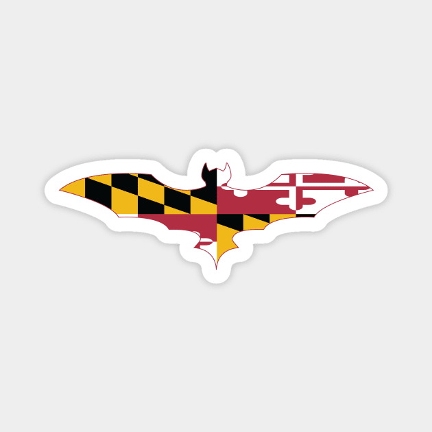 Maryland Bat Flag Magnet by Wickedcartoons