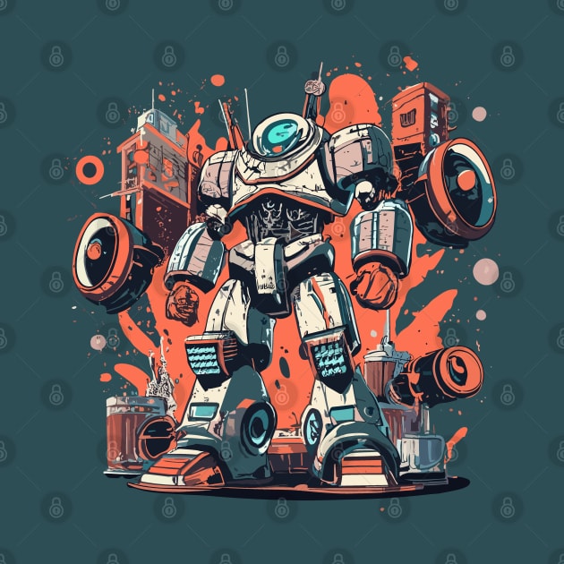 Giant Robot Humanoid Machine by Mecha Design by MechaRon