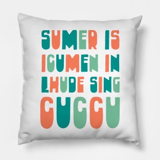 Sumer Is Icumen In Lhude Sing Cuccu - The Medieval Cuckoo Song Pillow