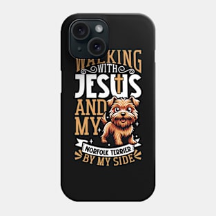 Jesus and dog - Norfolk Terrier Phone Case