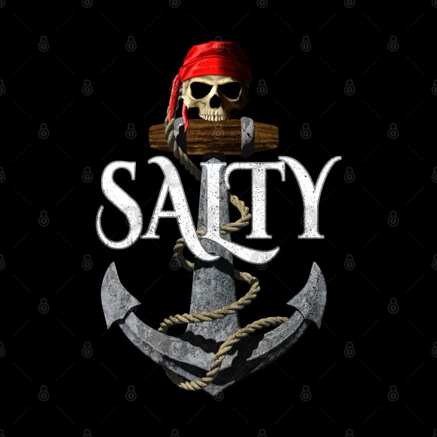 Salty Pirate Skull And Anchor by macdonaldcreativestudios