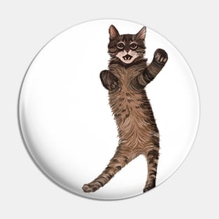 Dancing cute kitty art design Pin