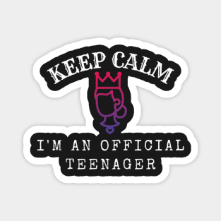 Keep Calm I Am An Official Teenager (Black) Magnet