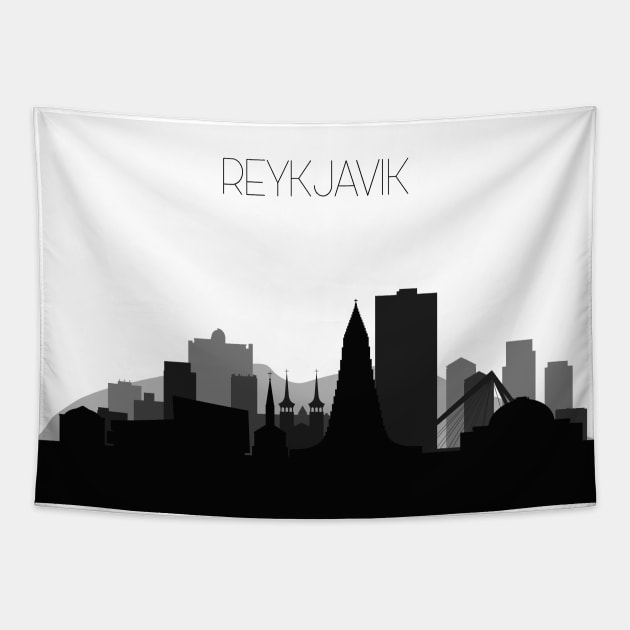 Reykjavik Skyline Tapestry by inspirowl