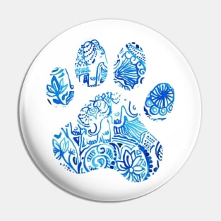 Blue Elephant Paw Print Pin