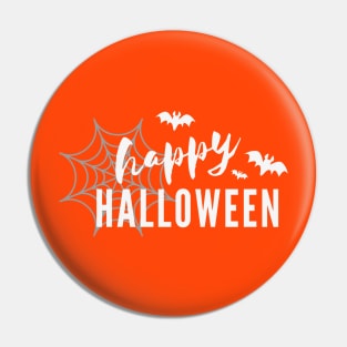 Happy Halloween Orange and Black Pin