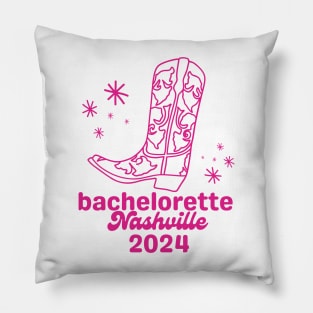 Cute, Pink Nashville Bachelorette Party 2024 Pillow