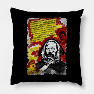 Hand Drawn Drawing Portrait of Karl Marx Pillow