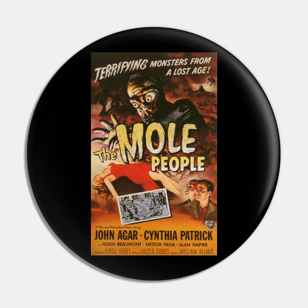 Classic Science Fiction Movie Poster - The Mole People Pin by Starbase79