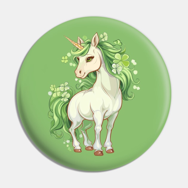 Unicorn St. Patricks Day Pin by Wintrly