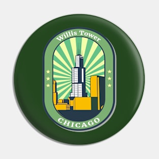 Willis Tower, Chicago- Retro-Vintage Patch Pin