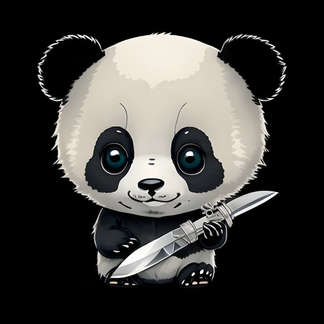 Animals with knives - Panda by JapKo