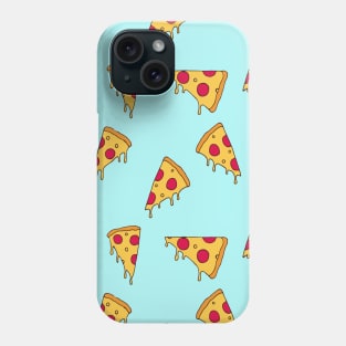 Cute Pizza Pattern on Light Blue Phone Case